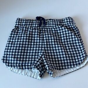 Cat & Jack girls shorts navy and white gingham pattern pull on shorts size 3T
